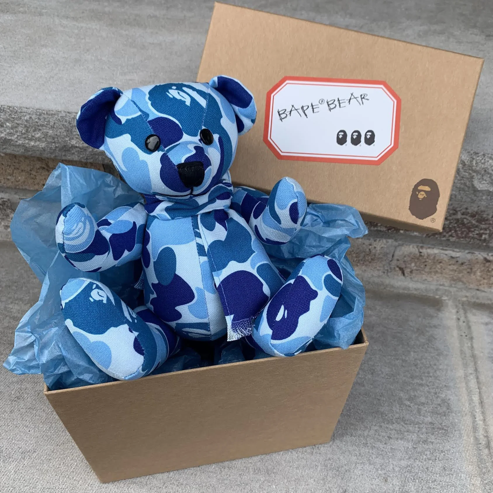 Vintage Bape Plush Blue Camo Bear NIB — RootsBK